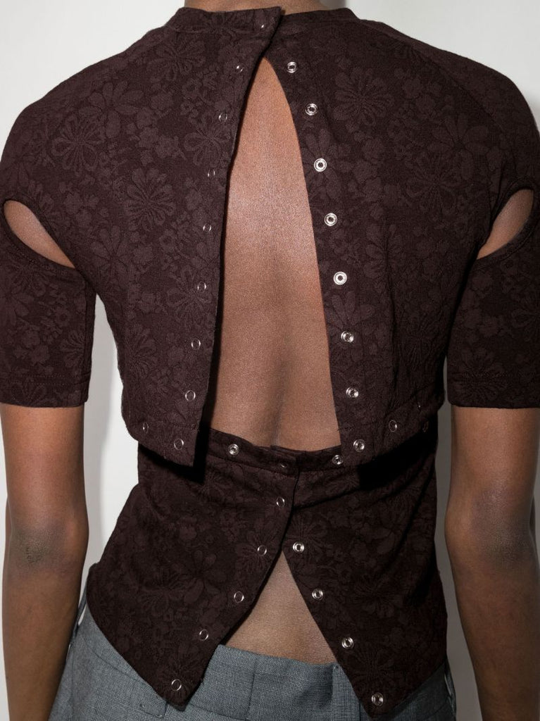 Undone Cutout Jacquard Top