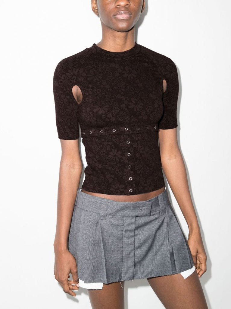 Undone Cutout Jacquard Top