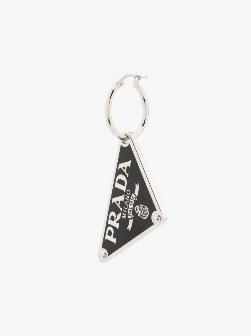 Sterling Silver Logo Plaque Hoop Earring