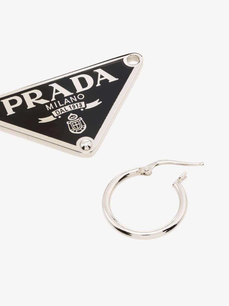 Sterling Silver Logo Plaque Hoop Earring