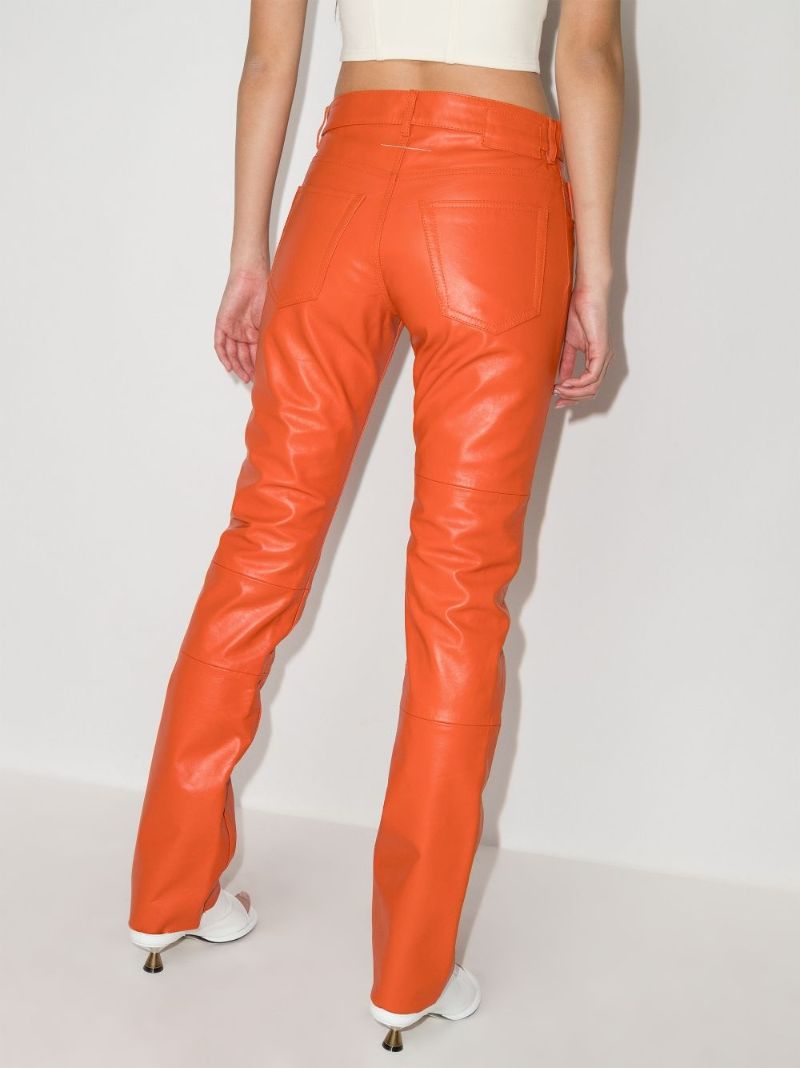 Straight Leg Leather Trousers