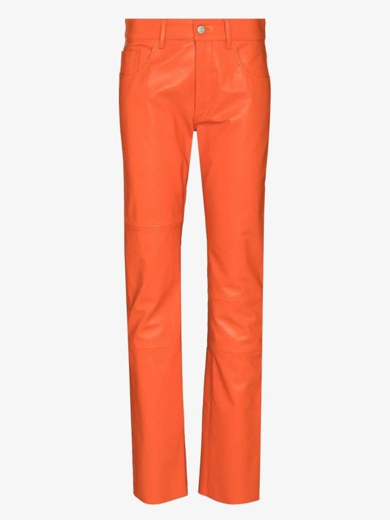Straight Leg Leather Trousers