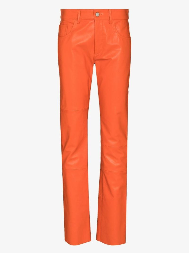 Straight Leg Leather Trousers