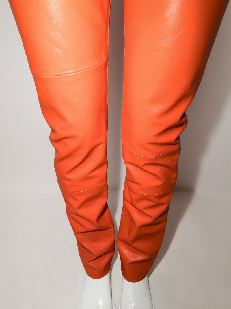 Straight Leg Leather Trousers