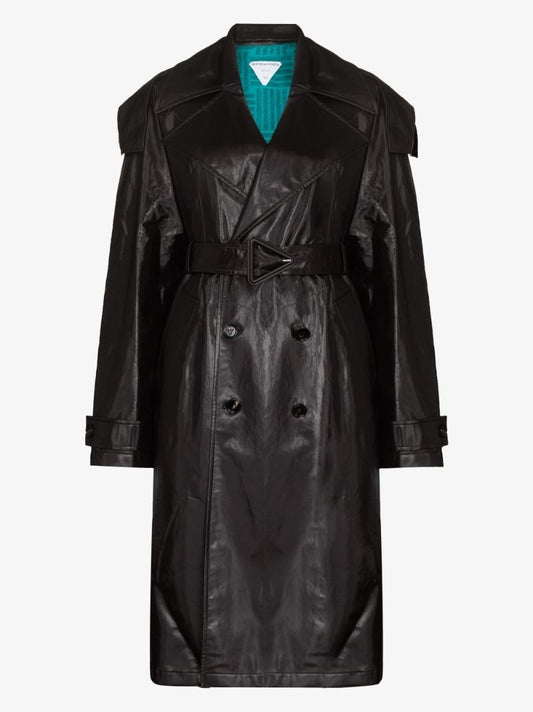Brown Hooded Coated Cotton Trench Coat