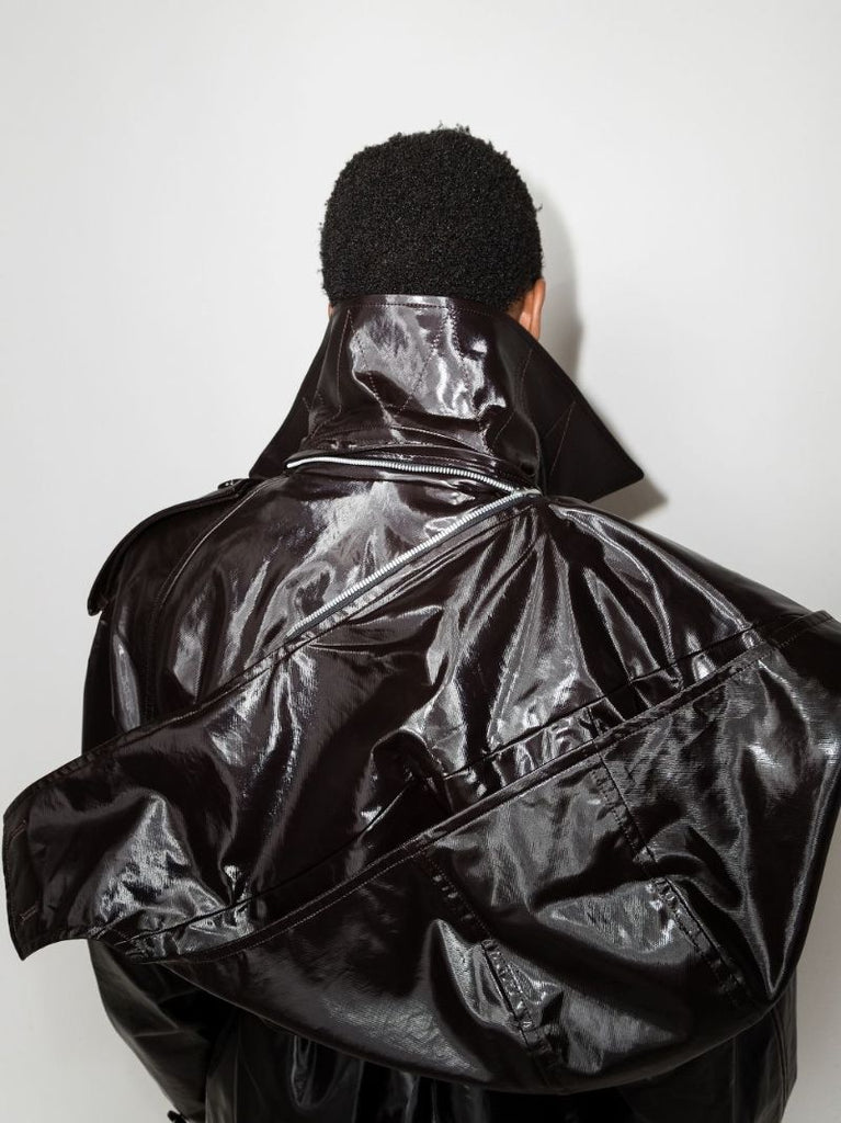 Brown Hooded Coated Cotton Trench Coat