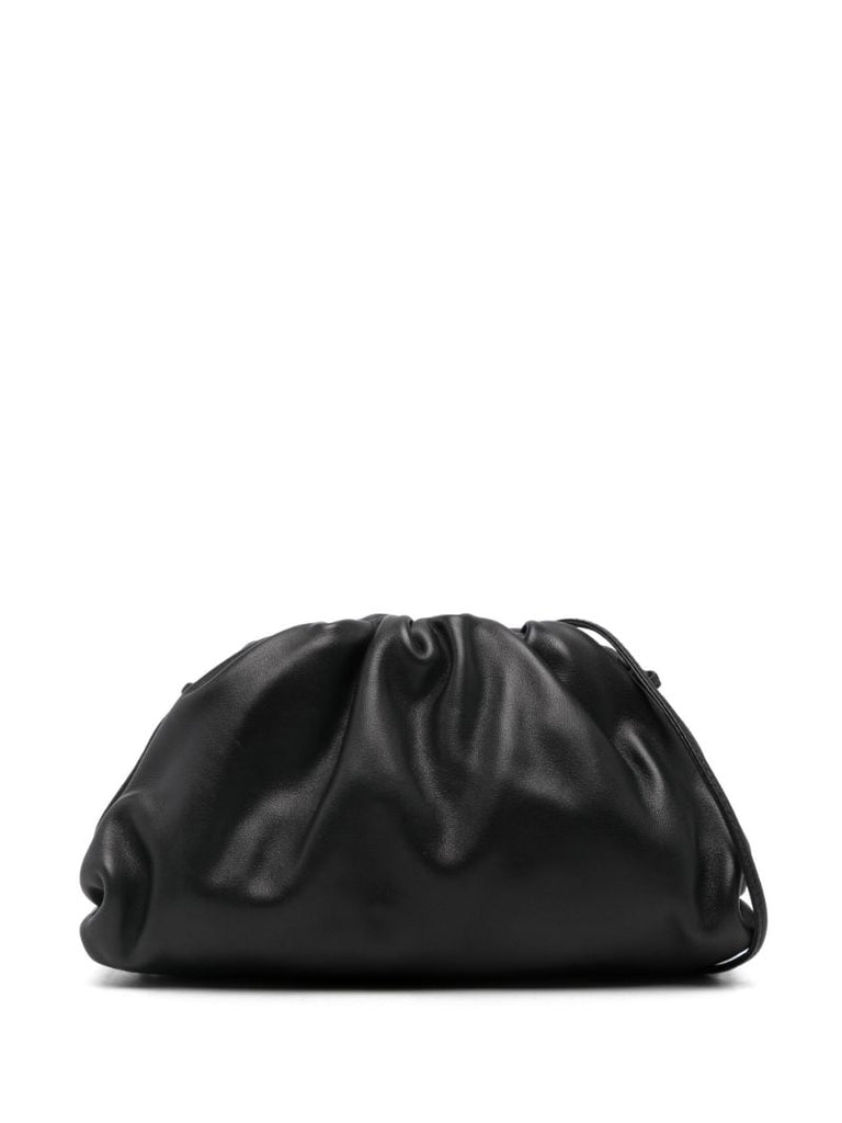Black Mini Pouch Leather Clutch Bag