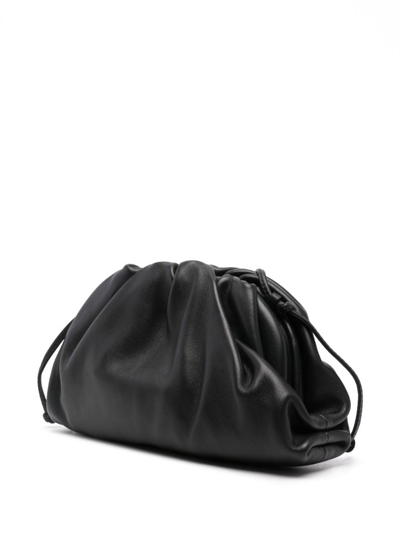 Black Mini Pouch Leather Clutch Bag