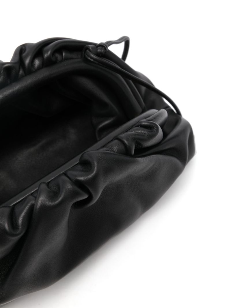 Black Mini Pouch Leather Clutch Bag
