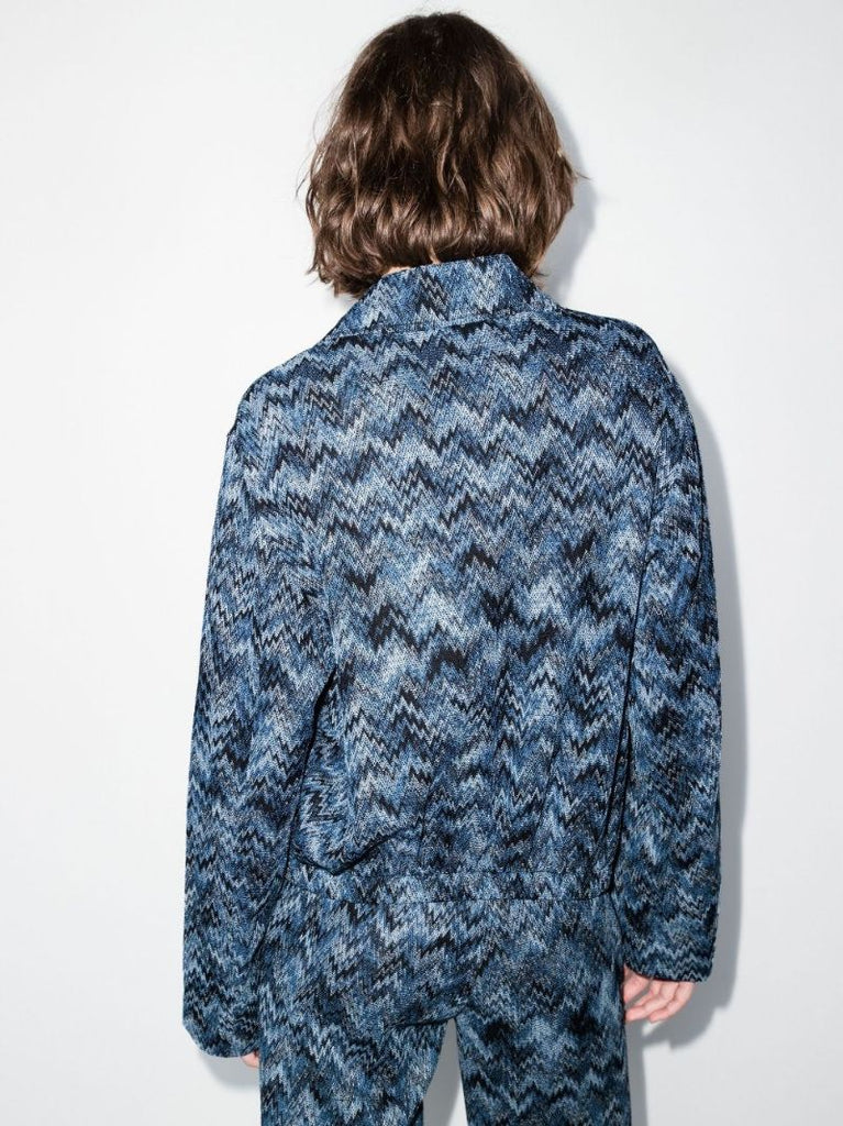 Blue Zigzag Knit Jacket