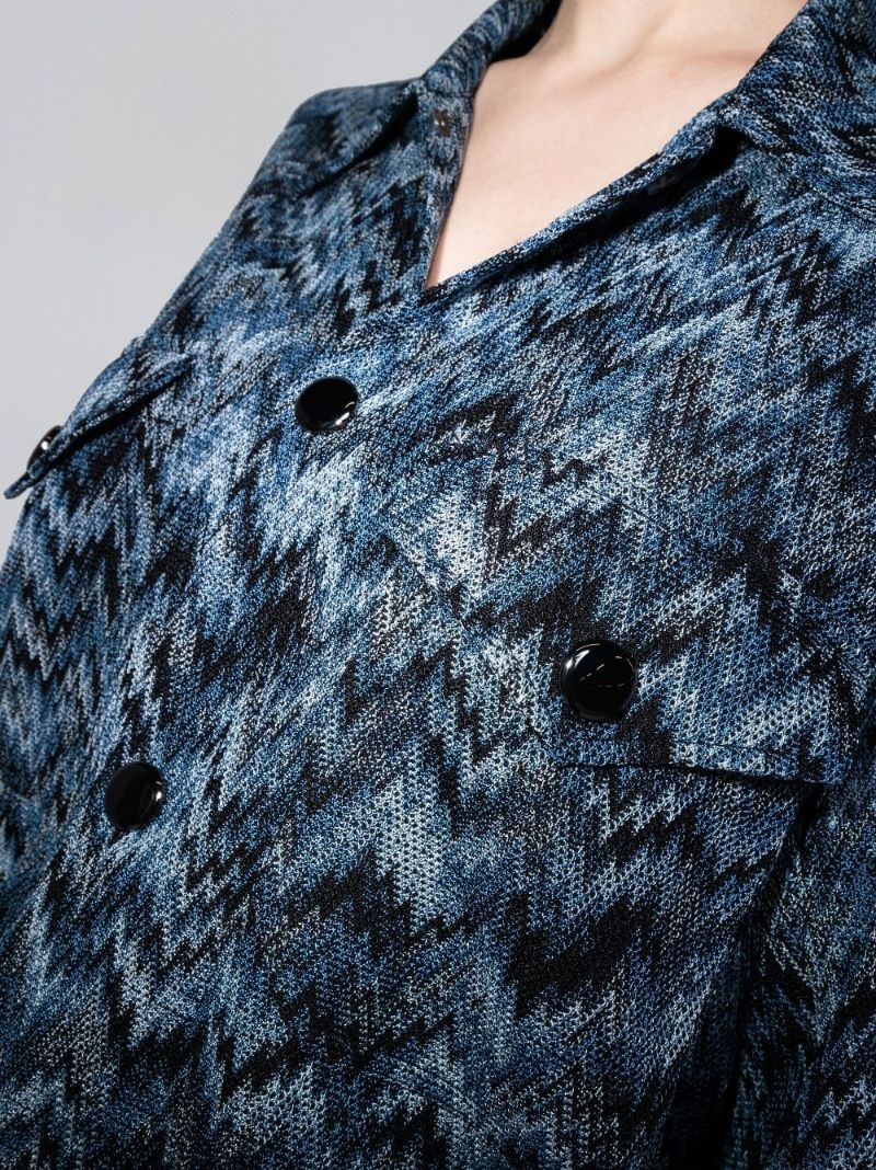 Blue Zigzag Knit Jacket