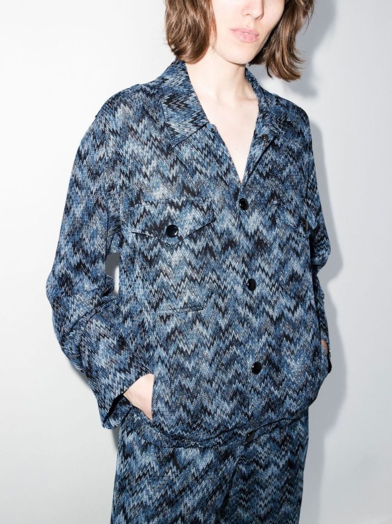 Blue Zigzag Knit Jacket