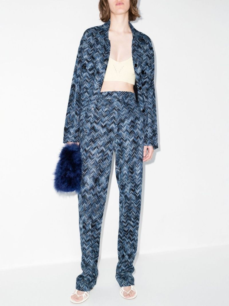 Blue Zigzag Knit Jacket
