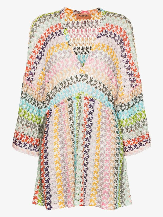 Crochet-knit Mini Dress
