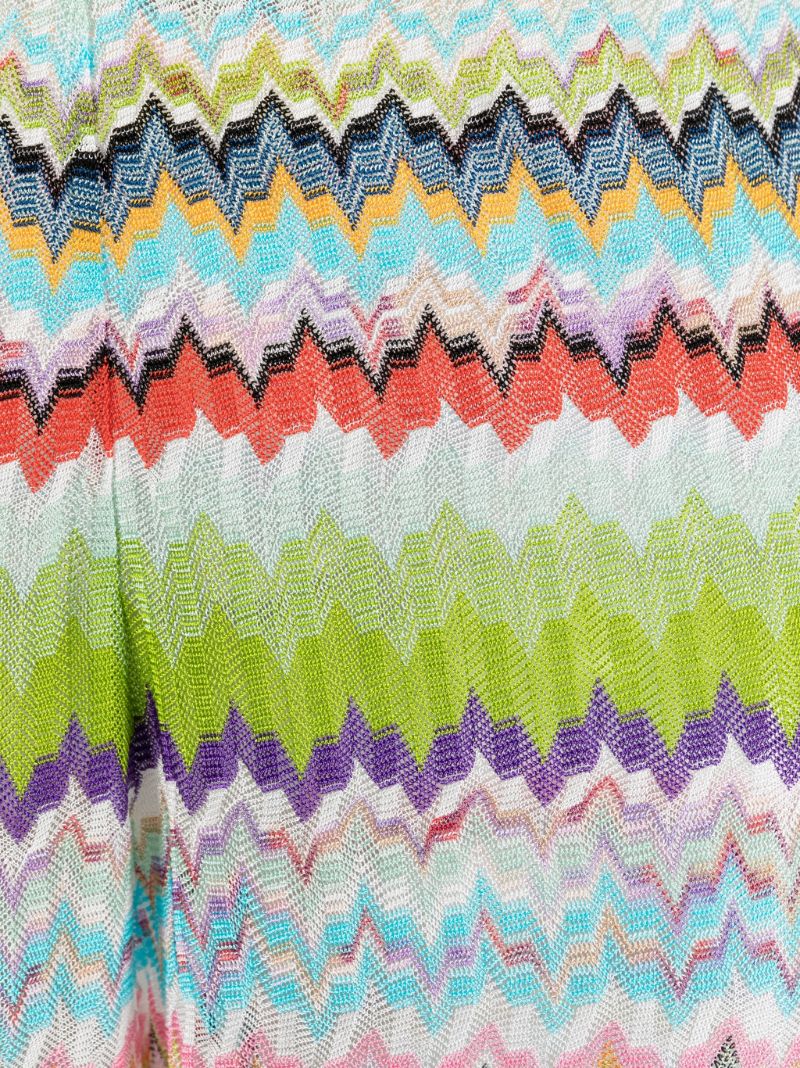Multicoloured Zigzag Print Wide Leg Trousers