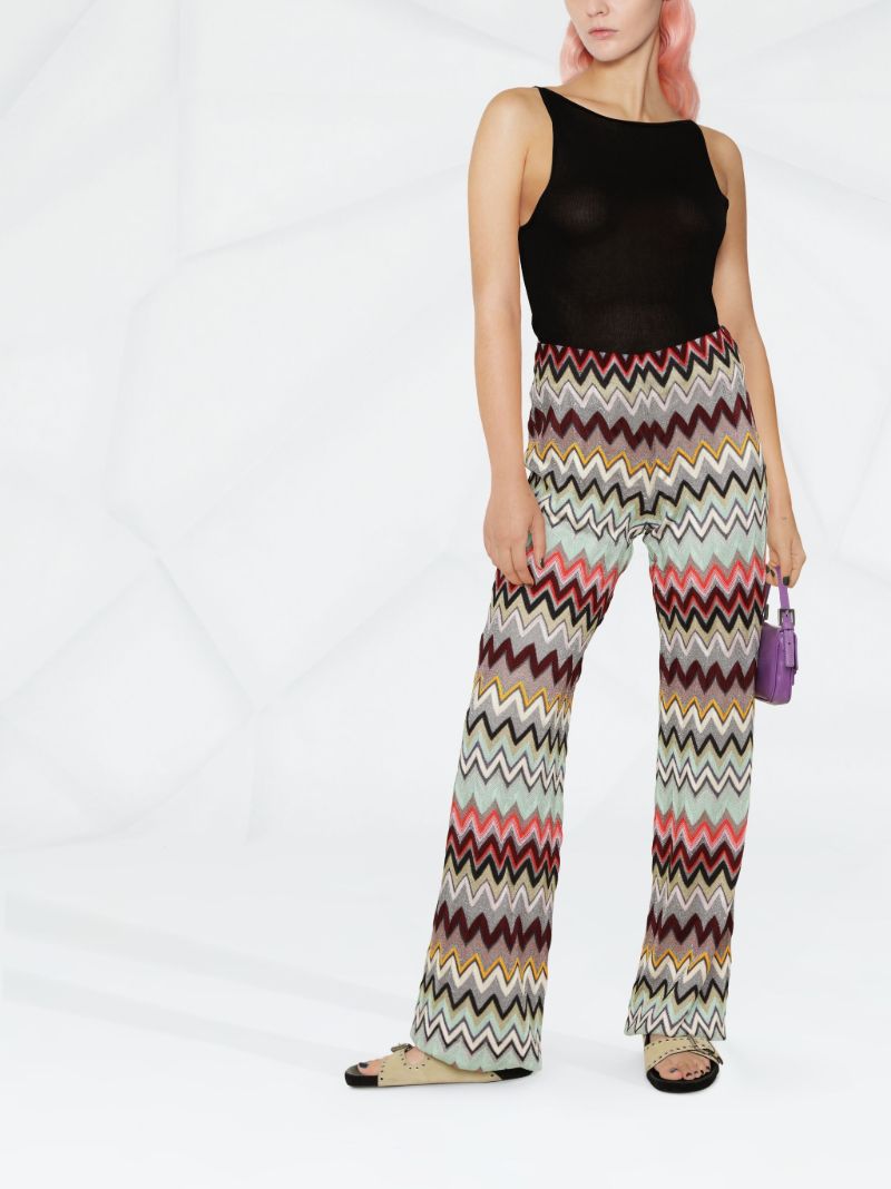 Green Wide-leg Crochet-knit Trousers