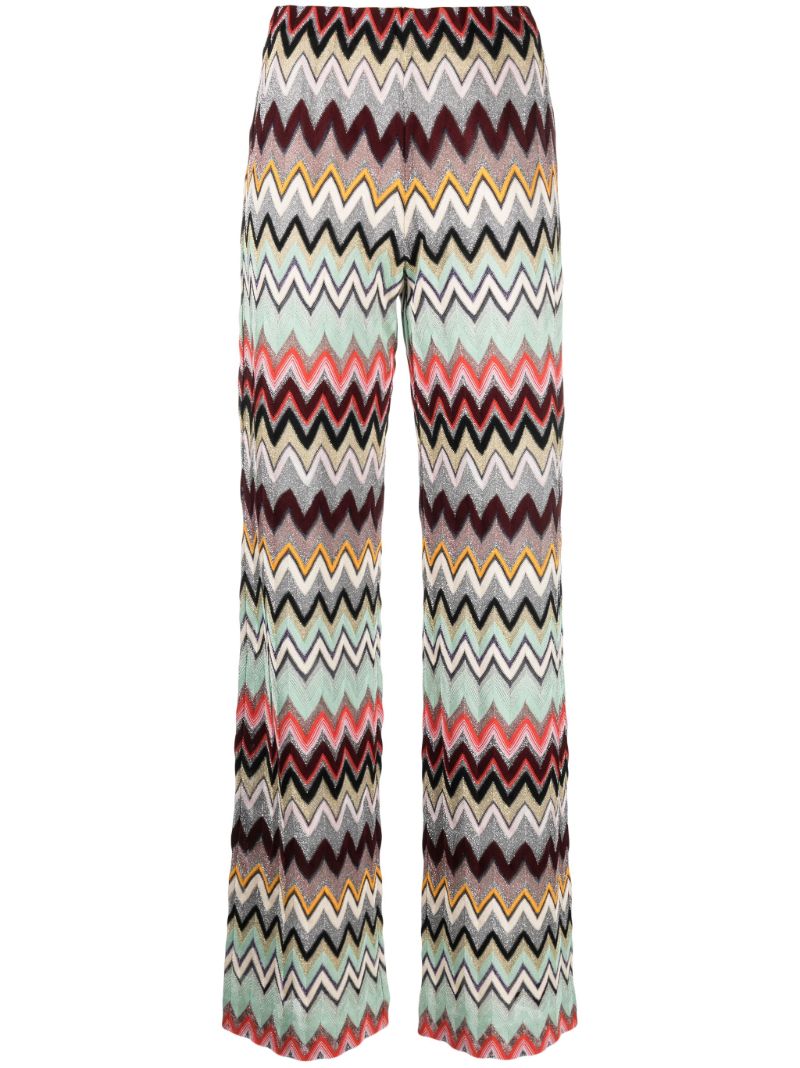 Green Wide-leg Crochet-knit Trousers