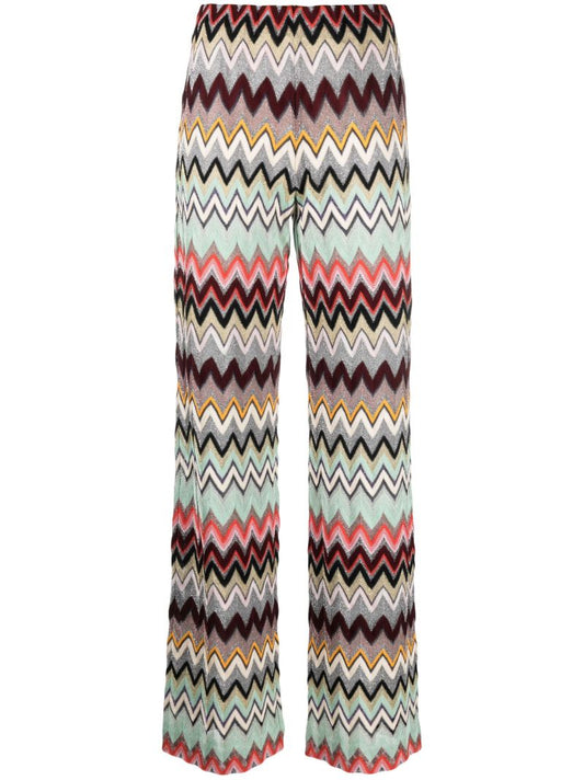 Green Wide-leg Crochet-knit Trousers