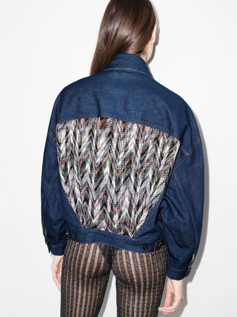 Blue Zigzag Back Denim Jacket