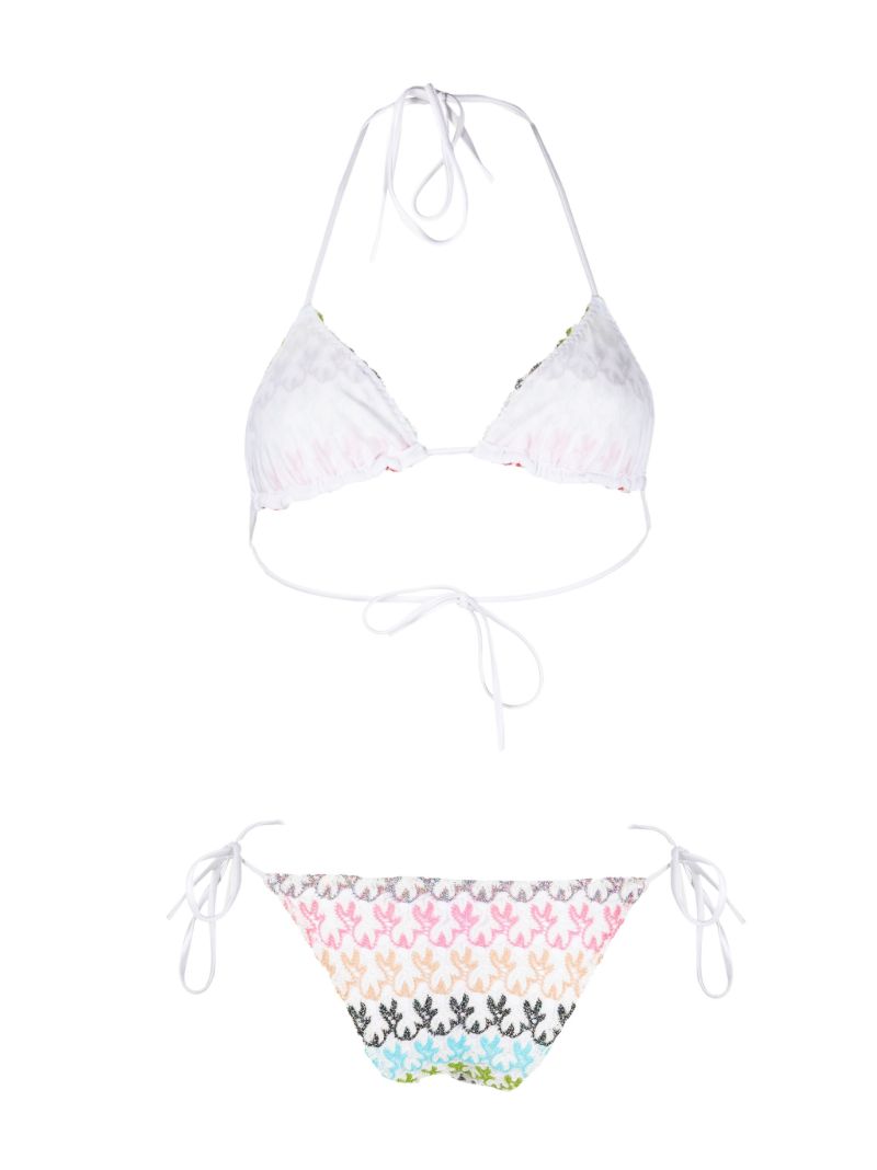 White Crochet Knit Side-tie Bikini