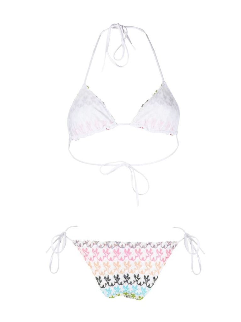White Crochet Knit Side-tie Bikini