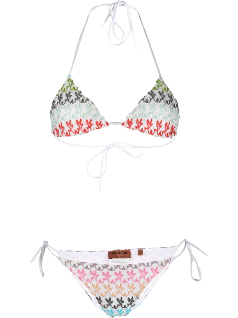 White Crochet Knit Side-tie Bikini