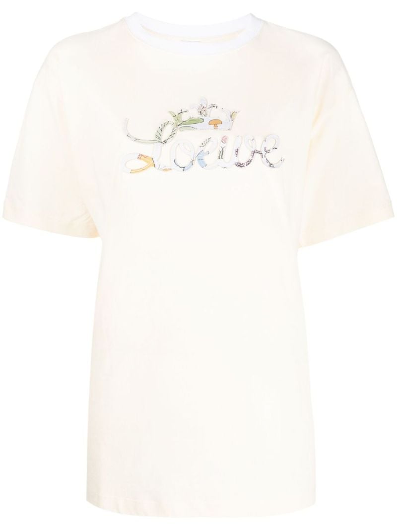 Floral Logo Cotton T-shirt