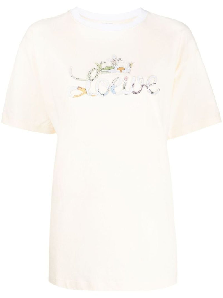 Floral Logo Cotton T-shirt