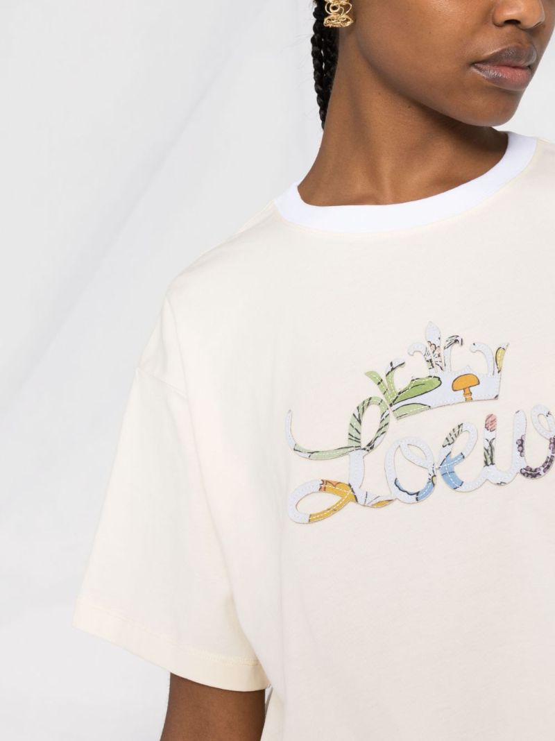Floral Logo Cotton T-shirt
