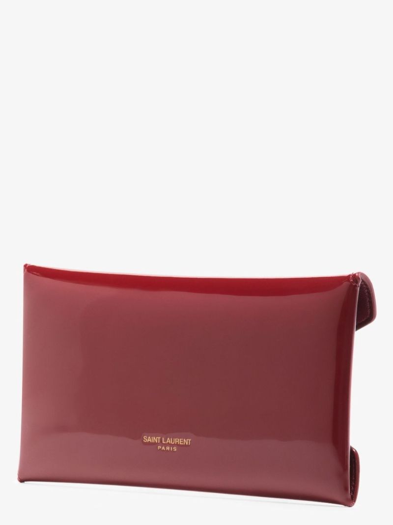Red Paloma Patent Leather Envelope Pouch Bag