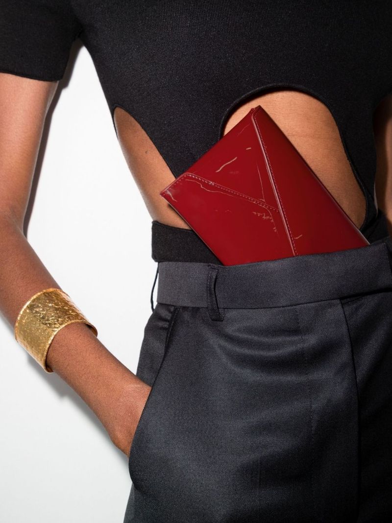 Red Paloma Patent Leather Envelope Pouch Bag
