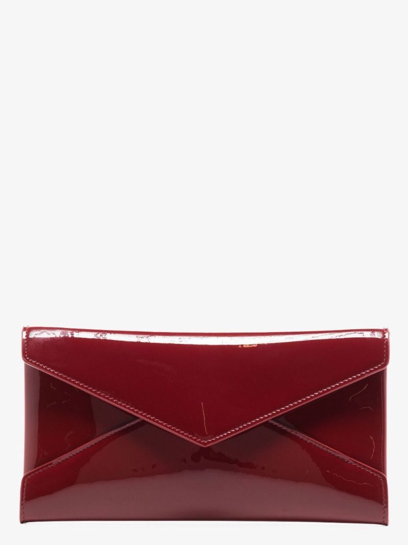 Red Paloma Patent Leather Envelope Pouch Bag