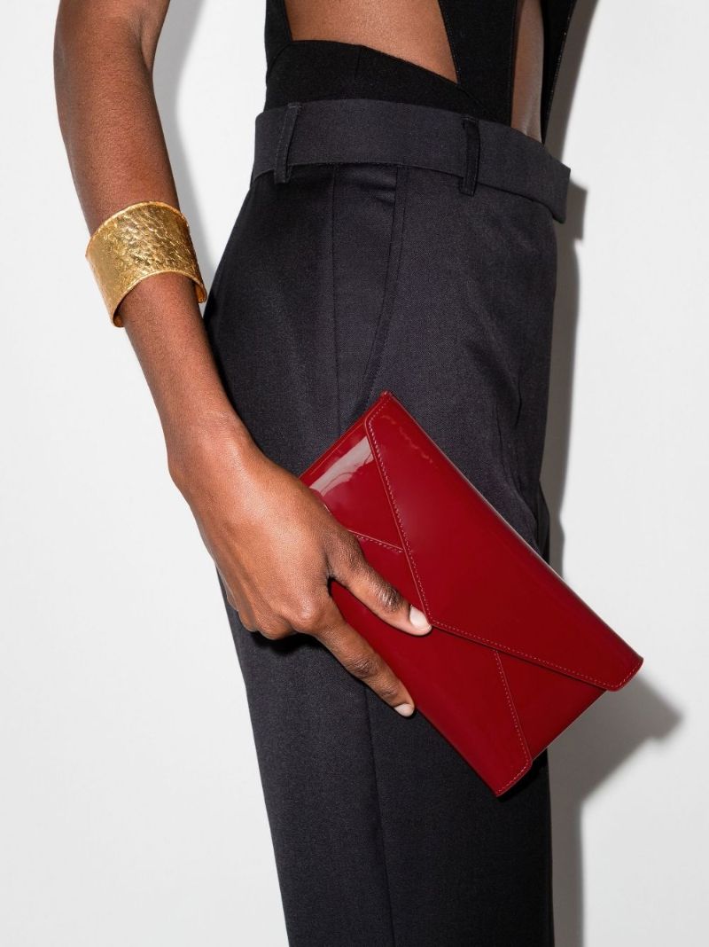 Red Paloma Patent Leather Envelope Pouch Bag