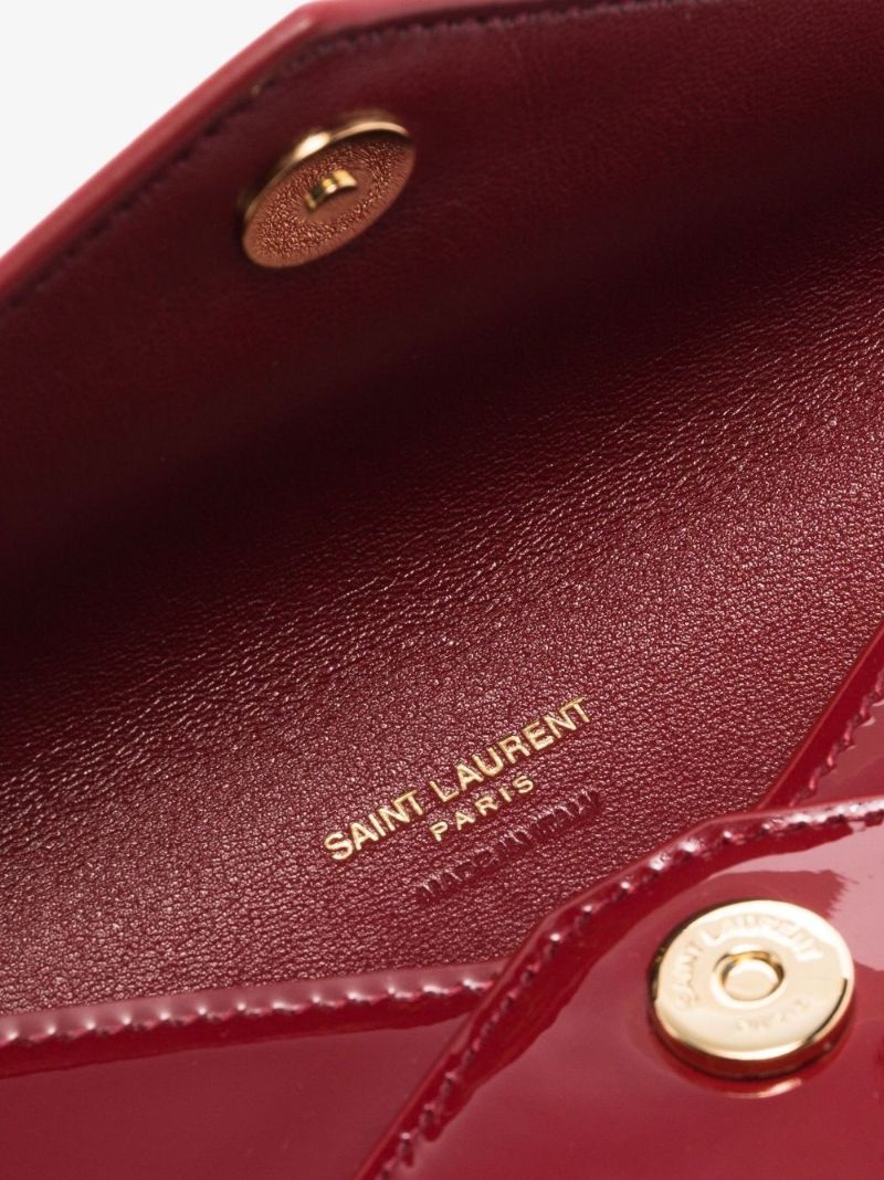 Red Paloma Patent Leather Envelope Pouch Bag