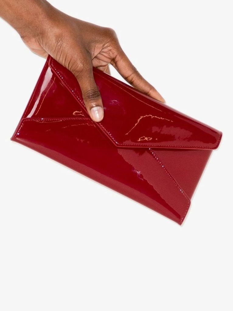 Red Paloma Patent Leather Envelope Pouch Bag