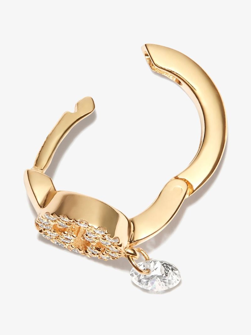 18k Yellow Gold Interlocking Diamond Earring
