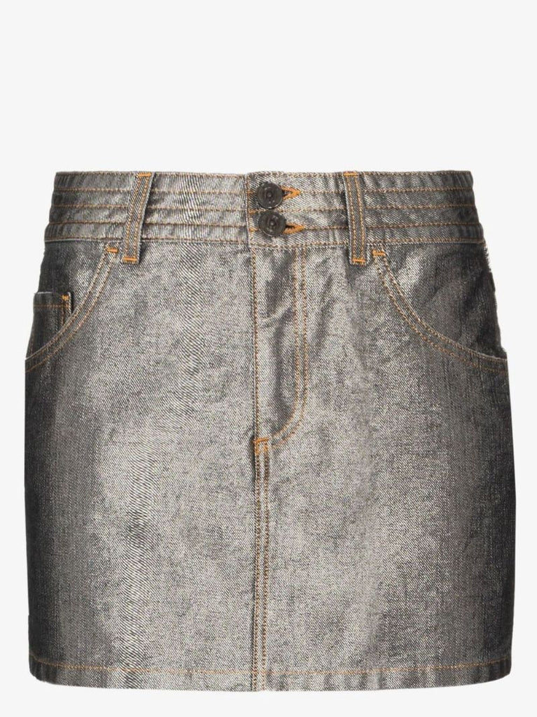 Silver Denim Mini Skirt