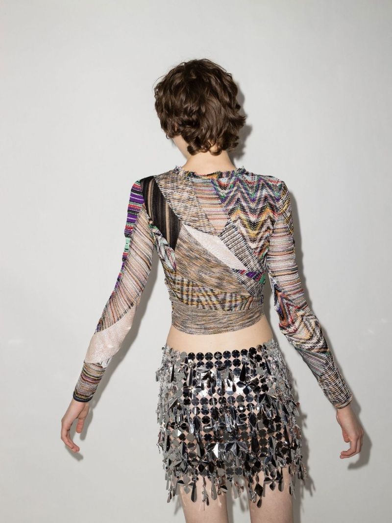 Patchwork Knit Crop Top