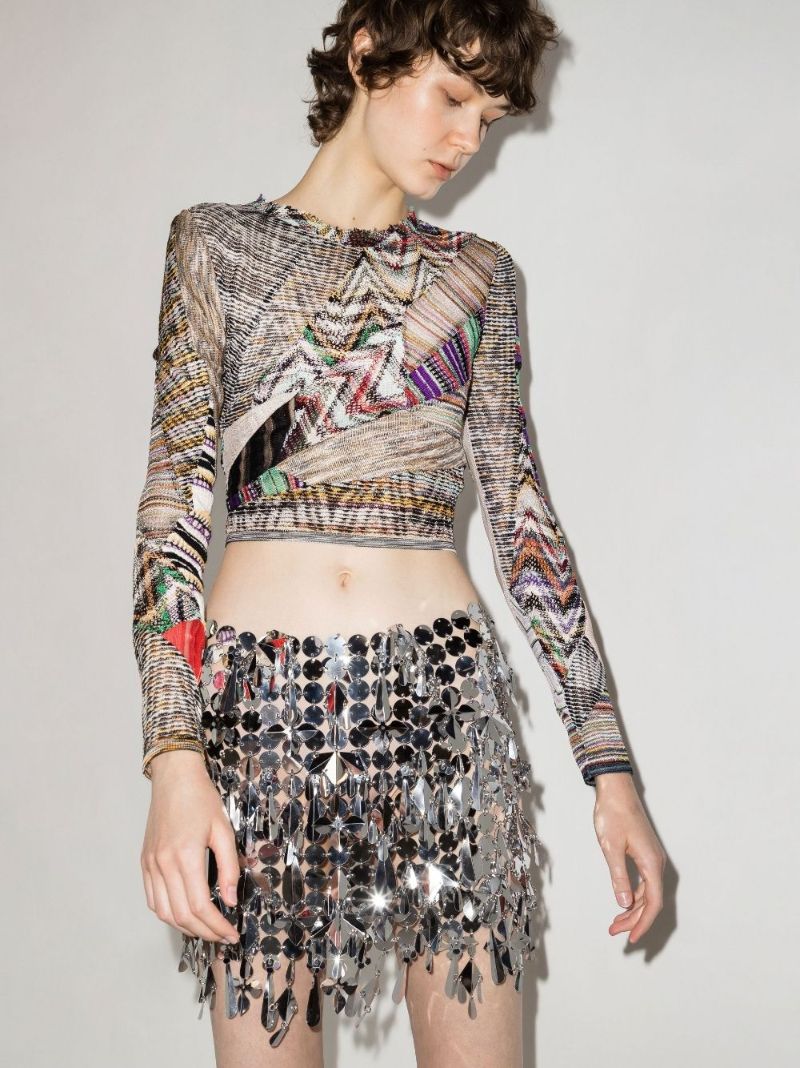 Patchwork Knit Crop Top