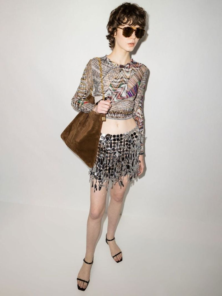 Patchwork Knit Crop Top