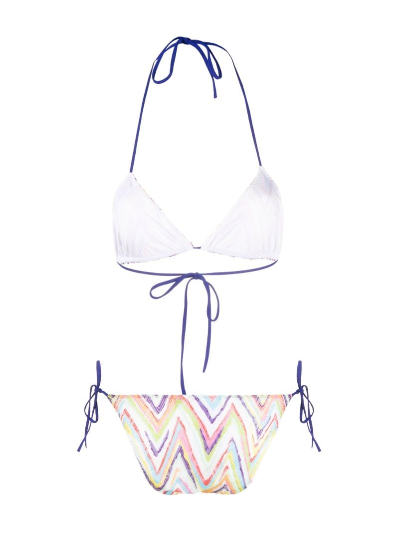 Purple Crochet Knit Triangle Bikini