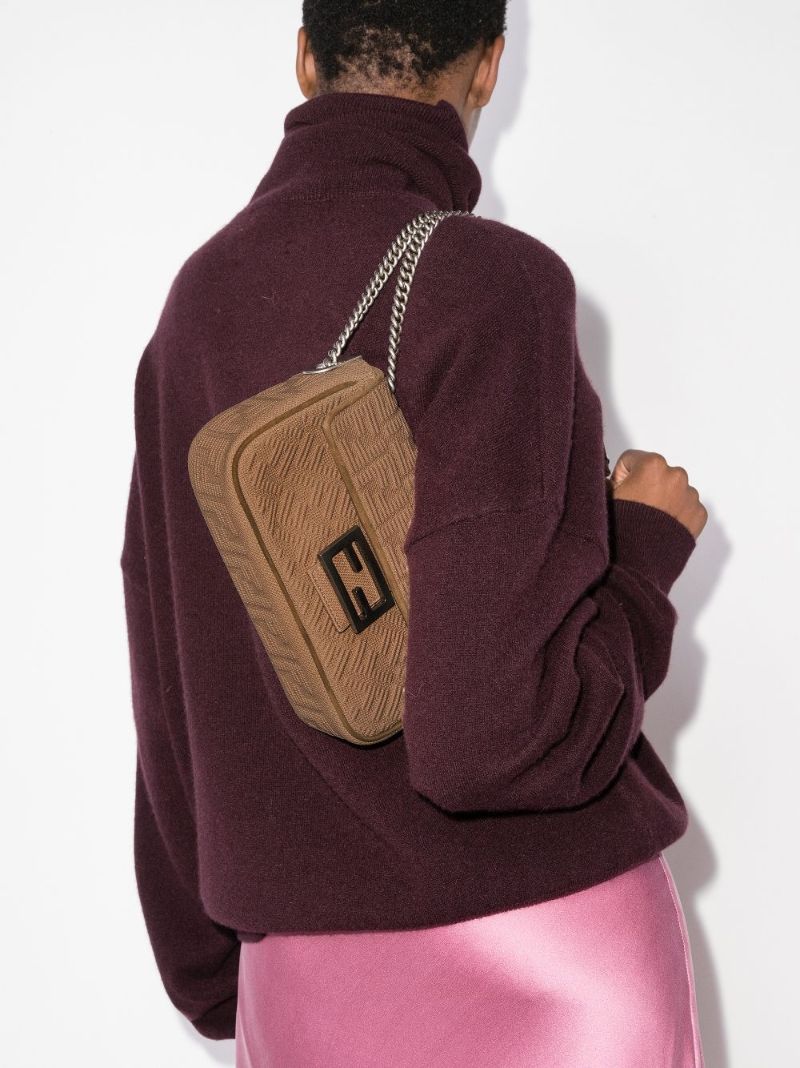 Neutral Baguette Chain Shoulder Bag