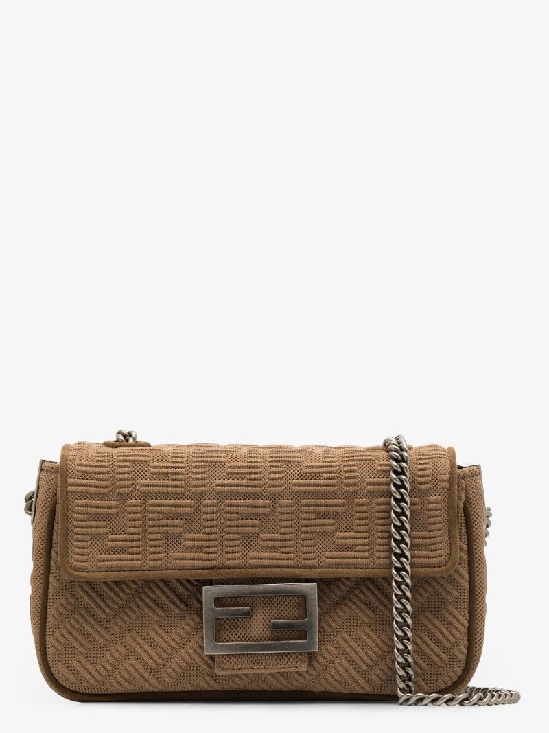 Neutral Baguette Chain Shoulder Bag