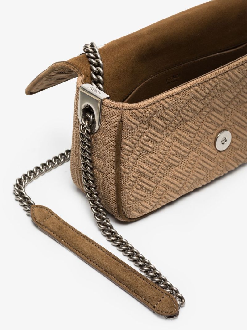 Neutral Baguette Chain Shoulder Bag