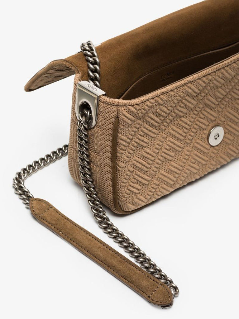 Neutral Baguette Chain Shoulder Bag