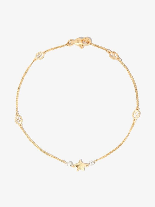 18k Yellow Gold Gg Star Diamond Bracelet