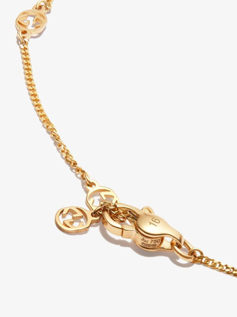 18k Yellow Gold Gg Star Diamond Bracelet
