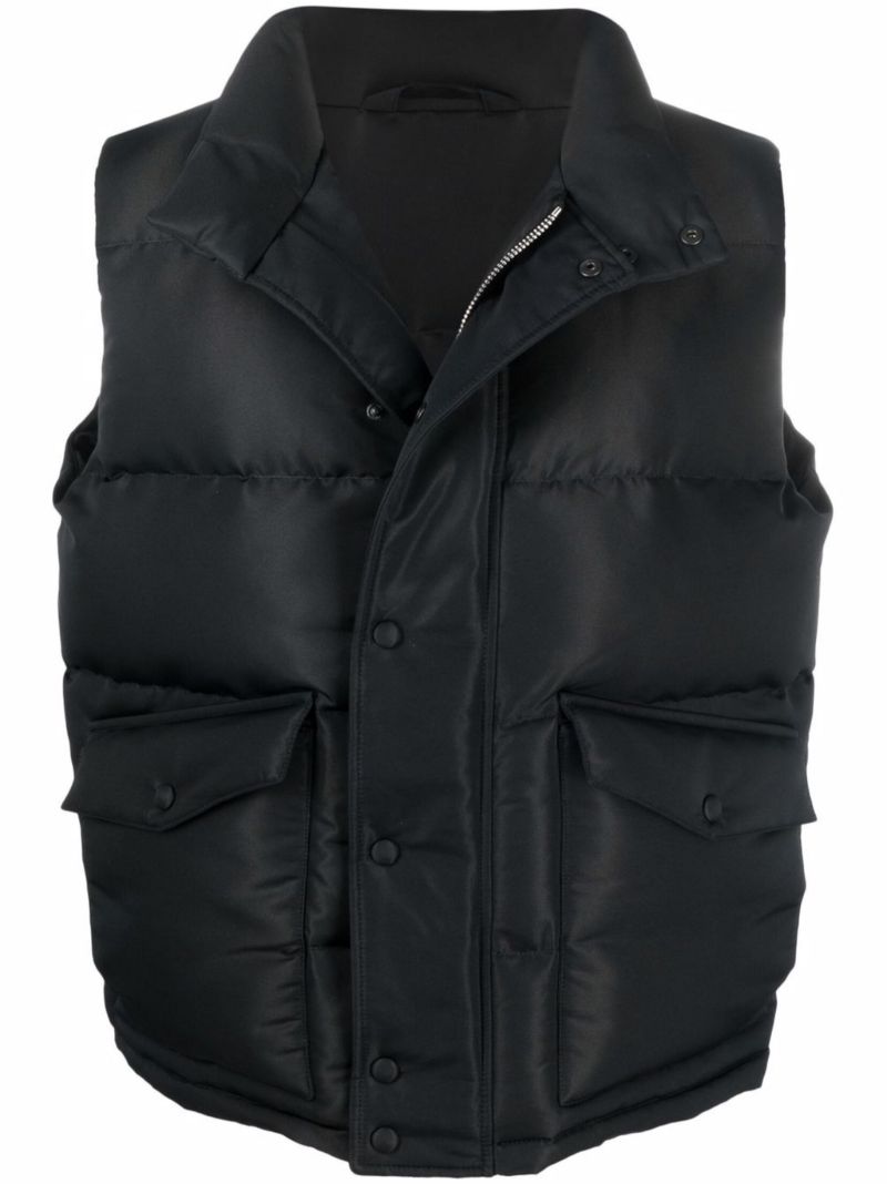 Black Graffiti-print Padded Gilet