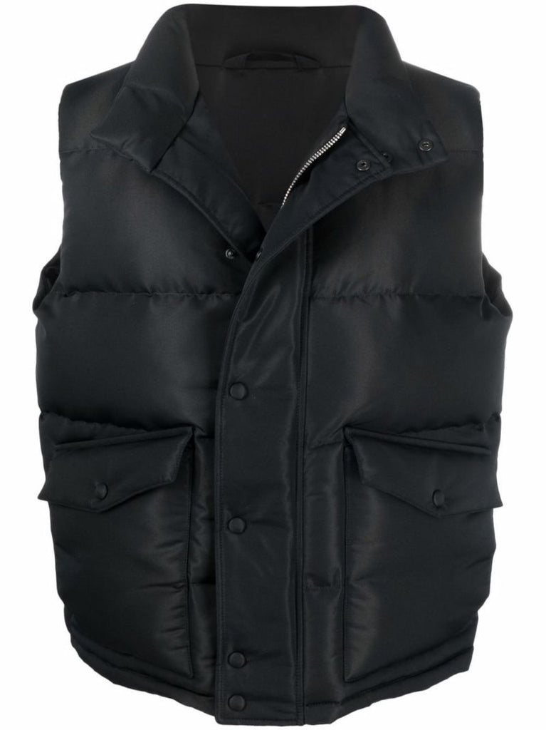 Black Graffiti-print Padded Gilet