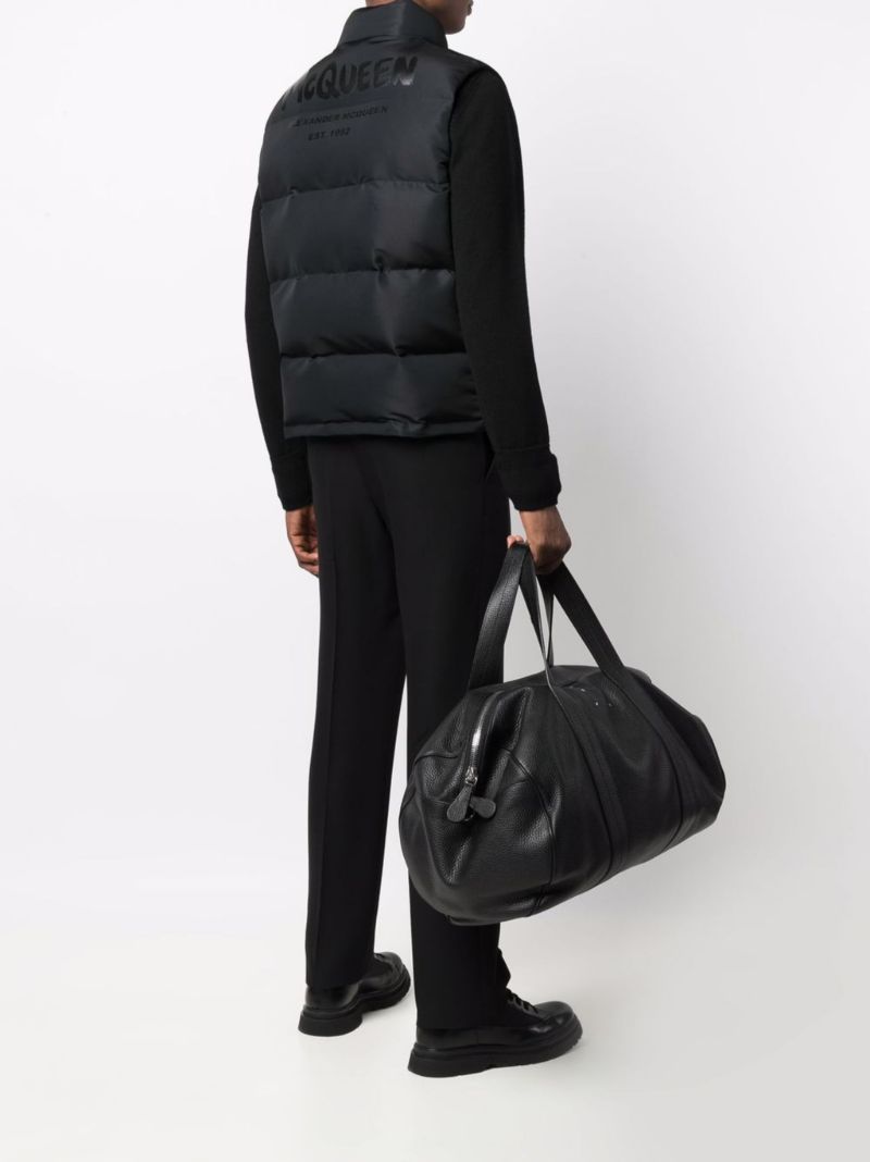 Black Graffiti-print Padded Gilet